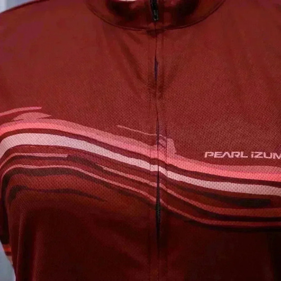 Pearl iZUMi Size L cranberry patterned sleeveless biking jersey - Picture 5 of 16